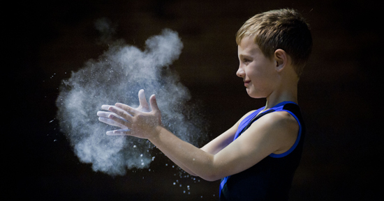 Young male gymnast at the Salto Gymnastics club as part of 2014 Communities